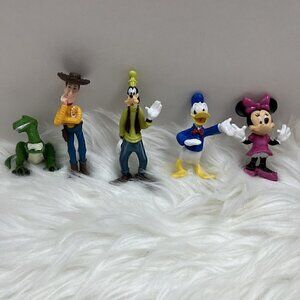 Lot of 5 Disney Characters Toy Story Pixar Rex Dinosaur Woody Goofy Donald Minni